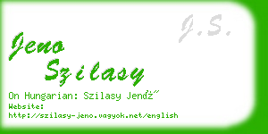 jeno szilasy business card